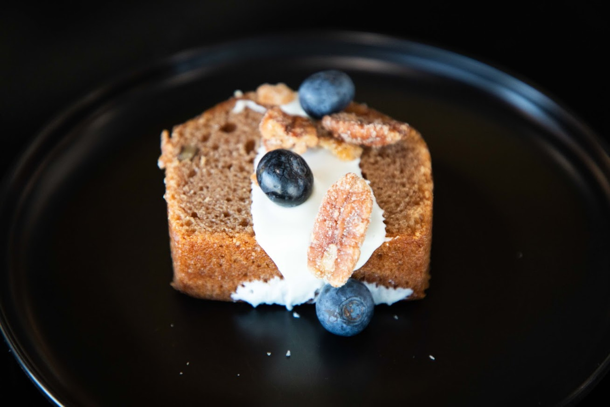 Blueberry Nut Pound Cake. top view